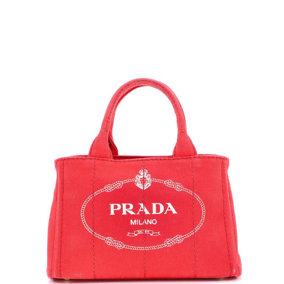 Prada Mini Canapa Tote Canvas - Picture 1 of 8